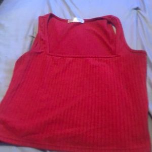 Red tank top crop top